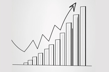 Abstract sketch illustration of financial chart