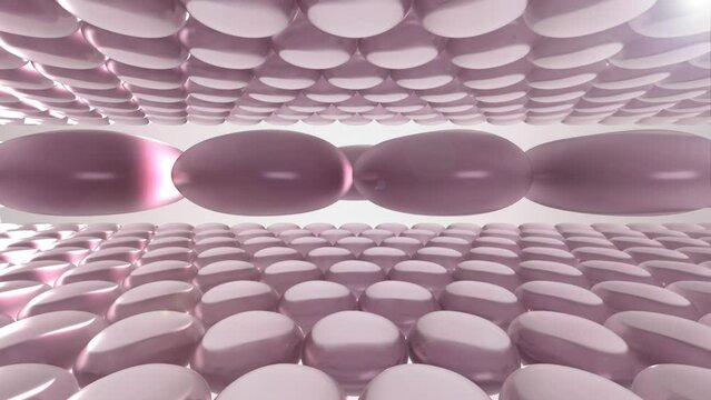 Skincare 3d animation. Layers of skin cells before and after beauty treatment, hyaluronic acid injection, fillers, collagen boosting laser therapy. Regeneration, rejuvenation, and volumizing processes