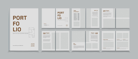 Architecture and interior portfolio layout design, a4 standard size print ready brochure template. 
Architecture portfolio design, a4 size brochure design for interior.