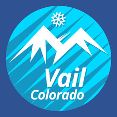 Abstract stamp or emblem with the name of Vail, Colorado, vector illustration