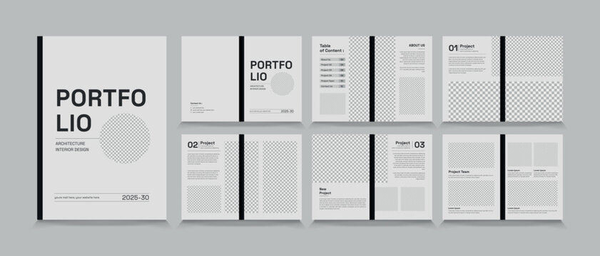 Architecture and interior portfolio layout design, a4 standard size print ready brochure template. 
Architecture portfolio design, a4 size brochure design for interior.