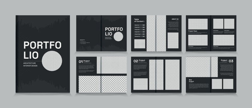 Architecture and interior portfolio layout design, a4 standard size print ready brochure template. 
Architecture portfolio design, a4 size brochure design for interior.