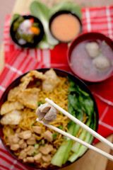 noodle meat ball