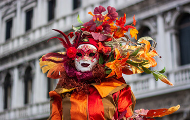 the lively colors of the Venice Carnival in Piazza San Marco