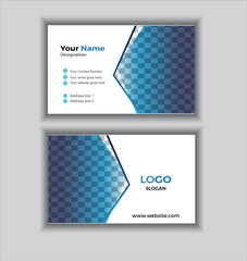White and Blue color digital business card. modern creative advertisement clean  presentation layout business card.