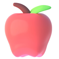 Apple in 3D render for graphic asset web presentation or other