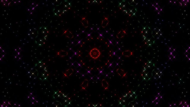Abstract Kaleidoscope pattern with full colors. Magic mandala. 4k	