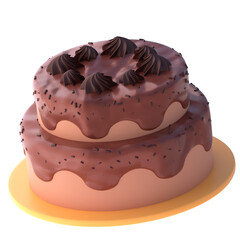 Cake in 3D render for graphic asset web presentation or other