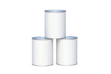 Paint cans isolated on white background. 3d render