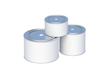 Paint cans isolated on white background. 3d render