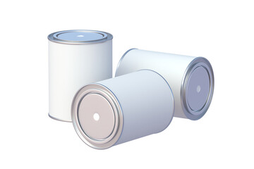 Paint cans isolated on white background. 3d render