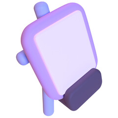 Canvas in 3D render for graphic asset web presentation or other