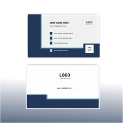 Business card design, template, vector design. concept, blue and white business card design.