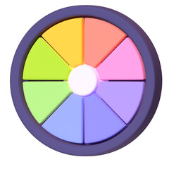 Color Wheel in 3D render for graphic asset web presentation or other