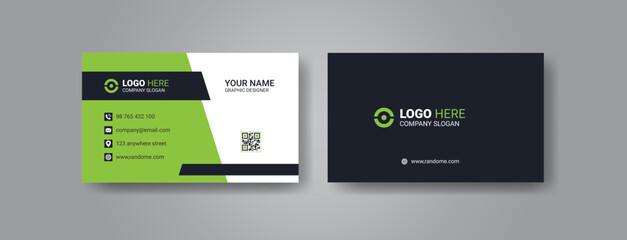 Black and green creative modern business card vector template design