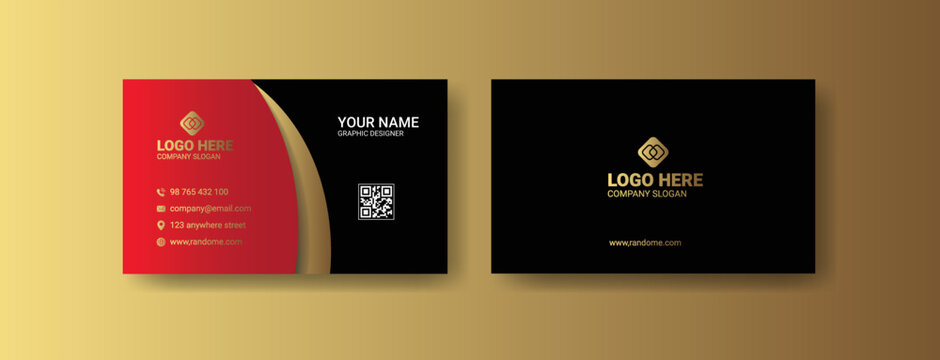 Luxury, premium golden gradient modern business card template layout design