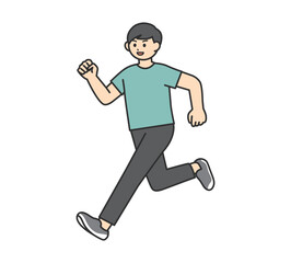 ランニングをする男性のイラスト素材