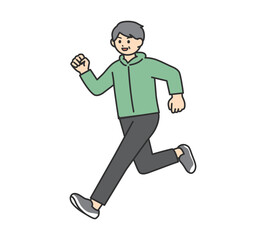 ランニングをする男性のイラスト素材