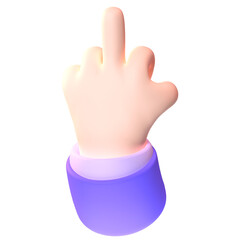Middle Finger in 3D render for graphic asset web presentation or other