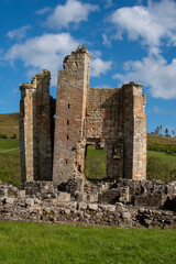 The ruins of the keep at Edlingham Castle. Near Alnwick in Northumberland, UK