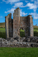 The ruins of the keep at Edlingham Castle. Near Alnwick in Northumberland, UK