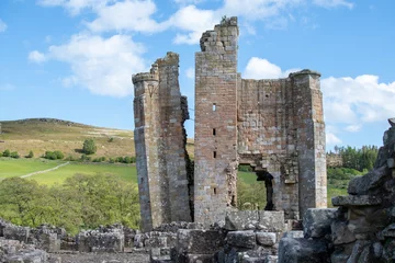 Foto op Canvas The ruins of the keep at Edlingham Castle. Near Alnwick in Northumberland, UK © Christopher Keeley