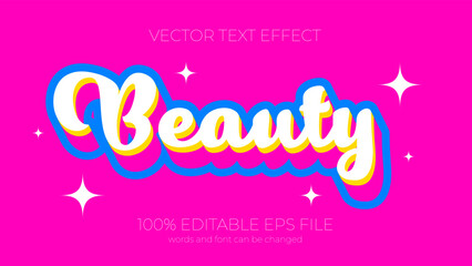 beauty text effect style, EPS editable text effect