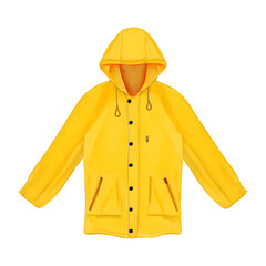 yellow rain coat digital drawing with watercolor style illustration