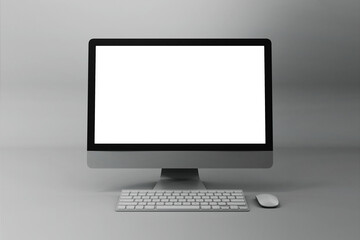 Realistic desktop screen mockup design template