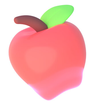 Apple in 3D render for graphic asset web presentation or other