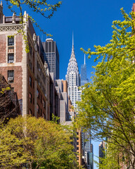 New York, USA - April 27, 2022: View on Chrysler building in New York City