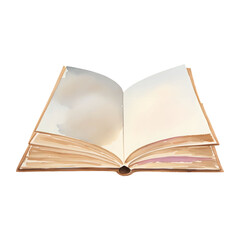 digital drawing with watercolor style illustratioopened book n