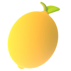 Lemon in 3D render for graphic asset web presentation or other