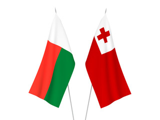 Madagascar and Kingdom of Tonga flags