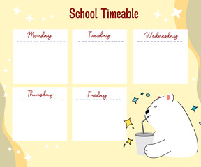 kawaii bear weekly planner 