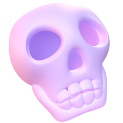 Skull Head in 3D render for graphic asset web presentation or other