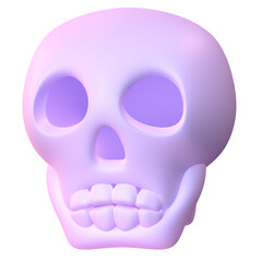 Skull Head in 3D render for graphic asset web presentation or other