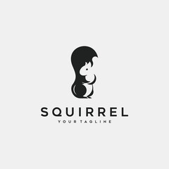 Squirrel negative space logo design