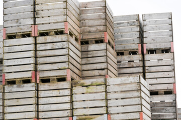 stack of of wooden boxes - perspective