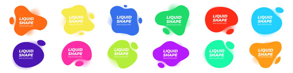 Amoeba blob. Abstract banner. Liquid shape. Irregular shape background.