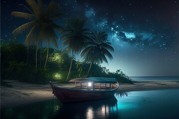 Tropical paradise landscape, Generative ai