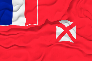 National flag of Wallis and futuna.  Background  with flag of  Wallis and futuna.