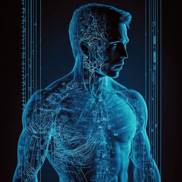 Blueprint Effect Of The Human Body, Cyborg