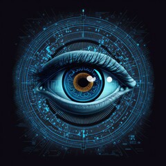 Blueprint design of eye, biometric