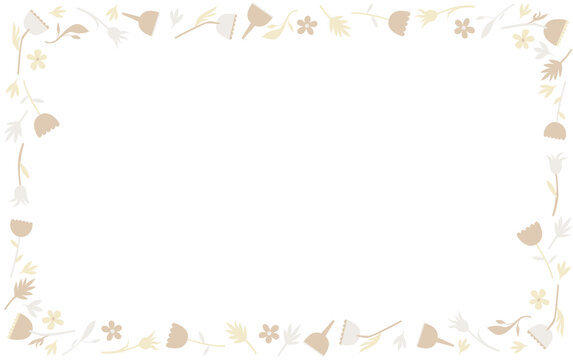 Transparent floral wide frame in a neutral colour palette
