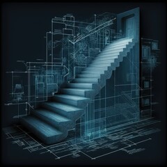 Blueprint design of staircase