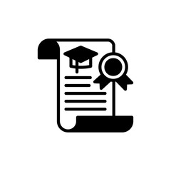 Diploma icon in vector. Logotype