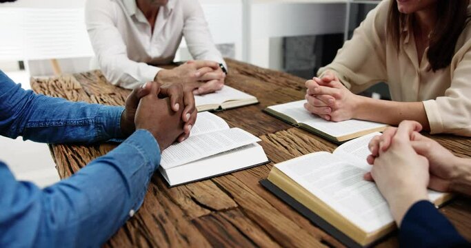 Group Of People Reading Bible