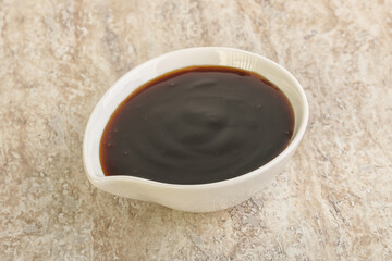 Oyster sauce dressing in the bowl