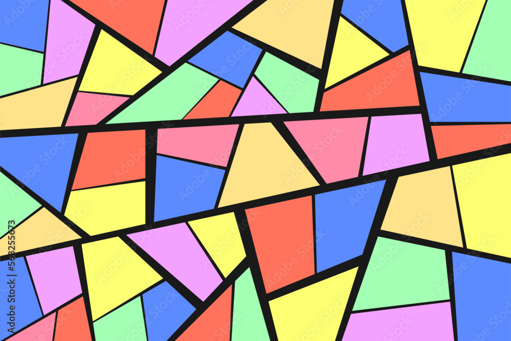 Poster abstract vector color background consisting of different geometric shapes.